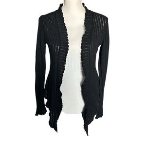 VTG Vintage Express‎ Angora Rabbit Hair Blend Open Knit Cardigan Whimsygoth Y2K